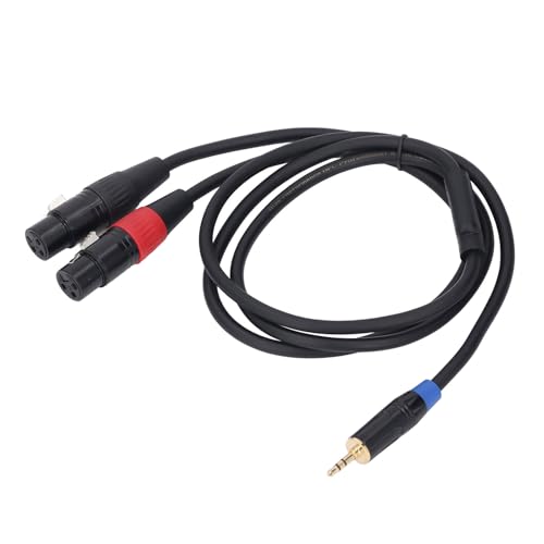 Goshyda 3,5-mm-auf-Dual-XLR-Y-Splitterkabel, Stereo-1/8-Zoll-TRS-auf-Dual-XLR-Mikrofonkabel-Adapterkabel für Mixer-CD-Player (2m) von Goshyda