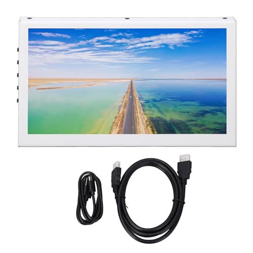 Goshyda 7-Zoll-Touchscreen-Minimonitor, 1024 X 600 HDMI-LCD-Kleinmonitor mit VESA-Loch, Zwei Eingebauten Lautsprechern, 170° Voller Betrachtungswinkel, für PC-Laptop für RPi für Switch von Goshyda