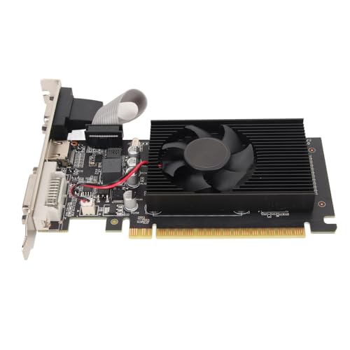 Goshyda GT610 2 GB GDDR3 64-Bit-Grafikkarte, HDMI, DVI, VGA, PC-Grafikkarte, Desktop-Computer-GPU, PCI Express 1.1 X 16, mit Lüfter von Goshyda