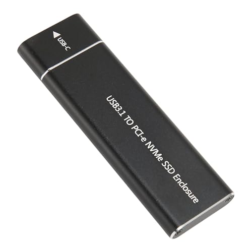 Goshyda M.2 NVMe SSD-Gehäuse 10 Gbit/s 2 TB USB 3.1 Typ C, Hochgeschwindigkeits-M.2-SSD-Gehäuse aus Aluminiumlegierung für 2230 2242 2260 2280 SSD, Kompatibel für (Black) von Goshyda