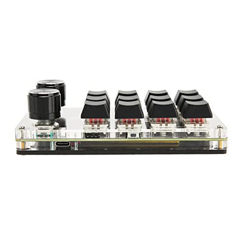 Goshyda Makro-mechanische Tastatur, 12 Tasten, 2 Knöpfe, Einhand-USB-PC-Gaming-Tastatur, DIY-programmierbare Makro-Tastatur mit Rotem Schalter, Dual-Modus-Verbindung, für Büro, Spiele, Goshyda Makro-mechanische Tastatur, 12 Tasten, 2 Knöpfe, Einhand-USB-PC-Gaming-Tastatur, DIY-programmierbare Makro-Tastatur mit Rotem Schalter, Dual-Modus-Verbindung, für Büro, Spiele, von Goshyda