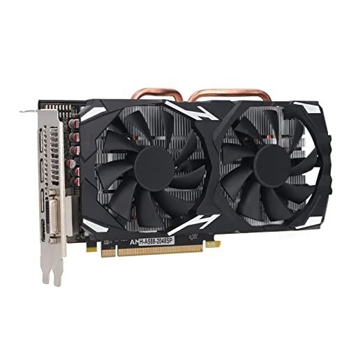 Goshyda RX580-Grafikkarte, GDDR5 256BIT, Geräuscharm, Hocheffizient, Computer-Grafikkarte, Plug-and-Play, Tragbar für (RX580 8GB GDDR5 256BIT) von Goshyda