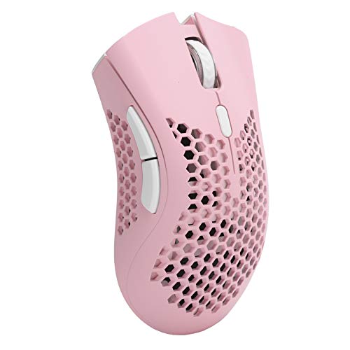 Maus, wiederaufladbare 2,4 GHz Wireless Hollow Gaming Cooling RGB-Leuchtmäuse, für das Home Office, für Laptop-Desktop-Computer(Rosa) von Goshyda