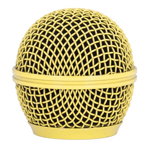 Mesh-Mikrofon Köpfe, Kühlergrill Mic Ersatz Kugelkopf, Mikrofon Kopf Ersatz für SM58S SM58LC BETA58 BETA58A SA M30 SV100 UT2 PGX24 SLX4 (GOLD) von Goshyda