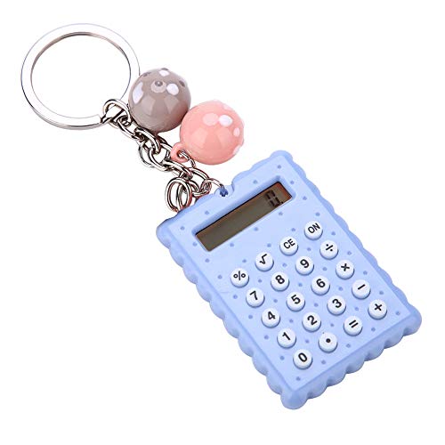 Schlüsselbundrechner, Portable Cute Cookies Style Schlüsselanhänger Rechner, 8-Bit Display Taschenrechner für Kinder/Studenten(Blau) von Goshyda