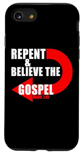 Hülle für iPhone SE (2020) / 7 / 8 Repent & Believe the Gospel: Jesus Christian Faith Verses von Gospel of Salvation Christian Faith Evangelism