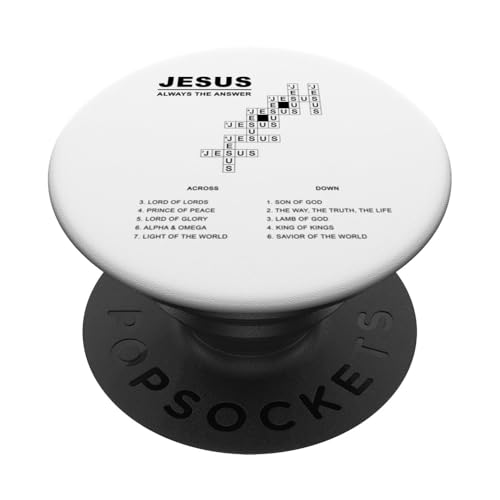 Jesus, Always The Answer - Christian Faith Crossword Puzzle PopSockets mit austauschbarem PopGrip von Gospel of Salvation Christian Faith Evangelism