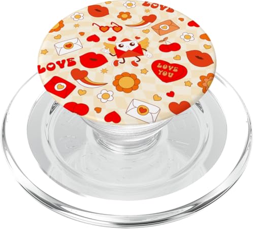 1960er Jahre groovy Pop Art Valentinstag Liebesbrief Vintage flippig PopSockets PopGrip für MagSafe von Gossip Rag