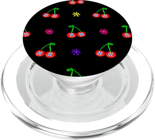 1960er Vintage Retro Kirschen groovy 60er Jahre Schwarz Kirsche PopSockets PopGrip für MagSafe von Gossip Rag