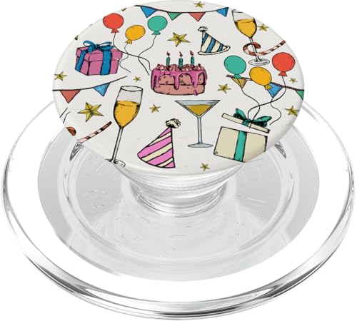 Alles Gute zum Geburtstag, Party, Luftballons, Kuchen, Champagner PopSockets PopGrip für MagSafe von Gossip Rag