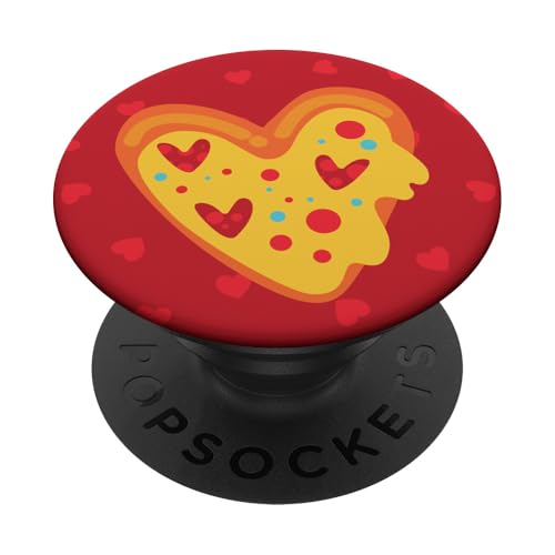 Alles Gute zum Valentinstag, Herz-Pizza, Liebe, italienisches Essen, süße Peperoni PopSockets Klebender PopGrip von Gossip Rag