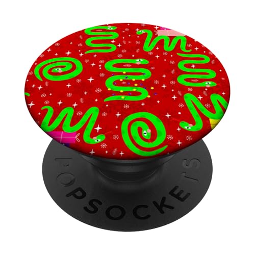 Hässliche Weihnachtsschlangen Weihnachtslichter Schneeflocke Rot Reptil Weihnachten PopSockets Klebender PopGrip von Gossip Rag