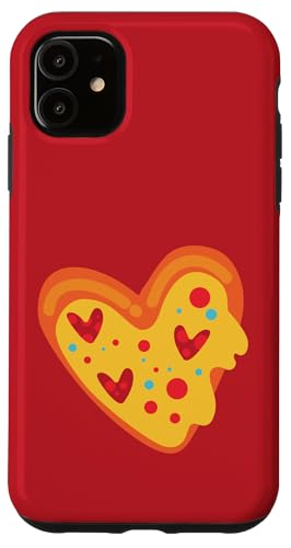 Hülle für iPhone 11 Niedliche Valentins-Herz-Pizza Liebe lebendiges verspieltes italienisches Essen von Gossip Rag