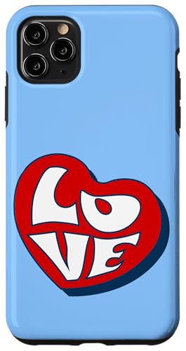 Hülle für iPhone 11 Pro Max groovy heart love valentine 1960er vintage boho funky 1970er von Gossip Rag