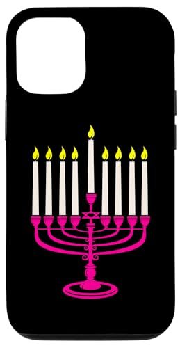 Hülle für iPhone 12/12 Pro Hot Pink Menora Chanukka jüdischer Purim von Gossip Rag