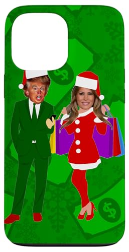 Hülle für iPhone 13 Pro Max Weihnachtsmann Donald Melania Trump Hässliche Weihnachten Geld Dollar von Gossip Rag