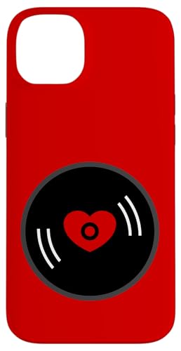 Hülle für iPhone 14 Plus Vintage Vinyl Schallplatte Herz Album Rot Valentinstag Niedlich Retro von Gossip Rag