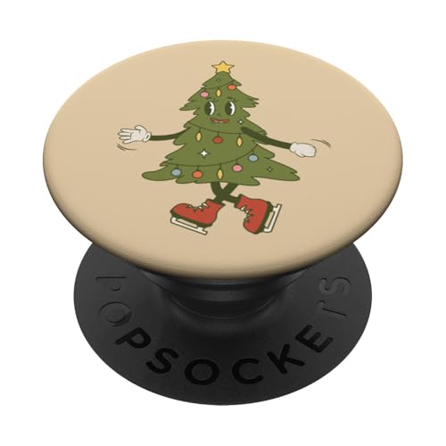 Vintage Groovy Weihnachtsbaum 1970er Jahre Disco 1960er Weihnachten Funky PopSockets Klebender PopGrip von Gossip Rag