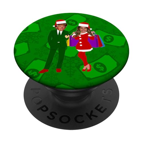 Weihnachtsmann Donald Melania Trump Hässliche Weihnachten Geld Dollar PopSockets Klebender PopGrip von Gossip Rag