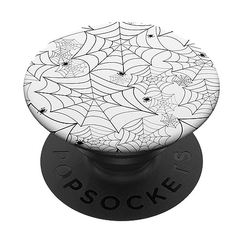 halloween spinnennetz schwarz weiß PopSockets Klebender PopGrip von Gossip Rag