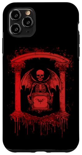 Hülle für iPhone 11 Pro Max Satanischer Schädel Gruseliger Gothic Skelett Horror von Goth Totenkopf Okkultes Geschenk Satanisch