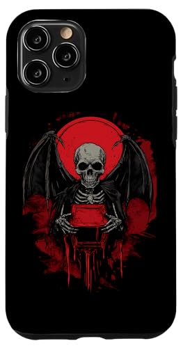 Hülle für iPhone 11 Pro Satanischer Schädel Gruseliger Gothic Skelett Horror von Goth Totenkopf Okkultes Geschenk Satanisch