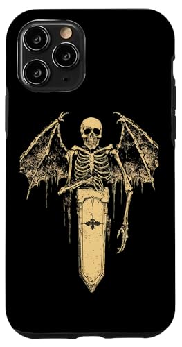 Hülle für iPhone 11 Pro Schädel Gruseliger Gothic Skelett Horror von Goth Totenkopf Okkultes Geschenk Satanisch