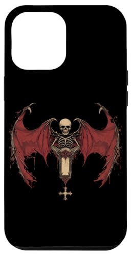 Hülle für iPhone 12 Pro Max Satanischer Schädel Gruseliger Gothic Skelett Horror von Goth Totenkopf Okkultes Geschenk Satanisch