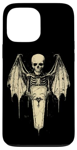 Hülle für iPhone 13 Pro Max Satanischer Schädel Gruseliger Gothic Skelett Horror von Goth Totenkopf Okkultes Geschenk Satanisch