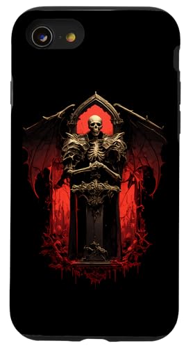 Hülle für iPhone SE (2020) / 7 / 8 Satanischer Schädel Gruseliger Gothic Skelett Horror von Goth Totenkopf Okkultes Geschenk Satanisch