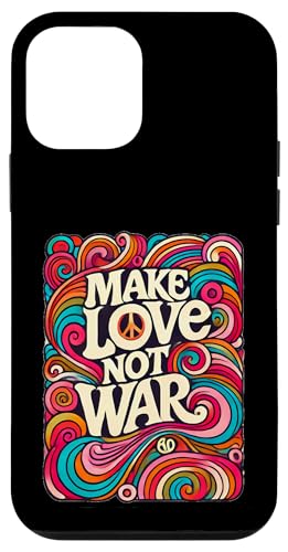 Hülle für iPhone 12 mini 60s Make Love Not War Retro Nostalgie Groovy 1960s Text Word von Gotham Threads Official