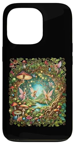 Hülle für iPhone 13 Pro Fairy Fantasy Flower Garden Mythische Kernpilze von Gotham Threads Official