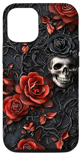 Gothic Totenkopf und Rosen Floral Hülle für iPhone 12/12 Pro von Gothic Designs by Dennex