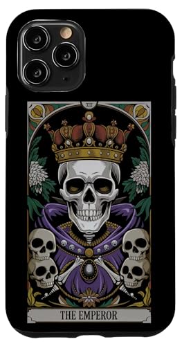 Hülle für iPhone 11 Pro Tarotkarte The Emperor Graphic Vintage Goth Art Skelett von Gothic Tarot Cards Clothes Outfits Women Men Gifts