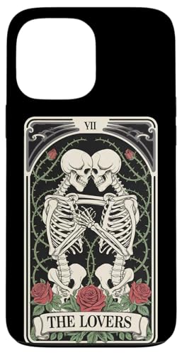 Hülle für iPhone 13 Pro Max Tarotkarte The Lovers Love Grafik Vintage Goth Art Skelett von Gothic Tarot Cards Clothes Outfits Women Men Gifts