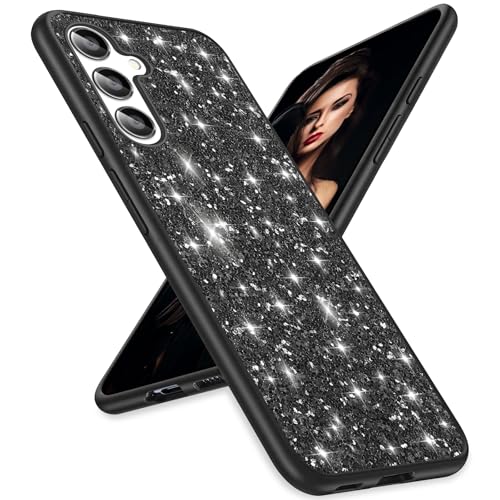 Schutzhülle für Samsung S24 Plus, Glitzer, für Galaxy S24 Plus, schlanke Hülle, glitzernde Diamant-TPU-Stoßdämpfer, stoßfest, für Samsung Galaxy S24 Plus, weiche Hülle, 5G, 6,7 Zoll (schwarz) von Gotivi