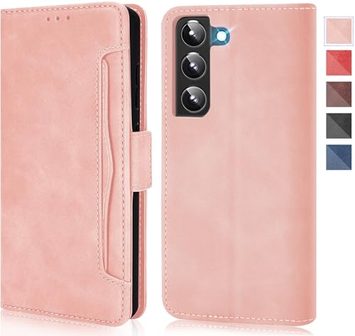 für Samsung Galaxy S21 Hülle Leder Klappbar Handyhülle für Samsung S21 Handytasche Flip Case Cover Galaxy S21Schutzhülle 360 Grde Stoßfest Premium Klapphülle 5G/6.2" (Rosa) von Gotivi