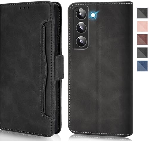 für Samsung Galaxy S21 Hülle Leder Klappbar Handyhülle für Samsung S21 Handytasche Flip Case Cover Galaxy S21Schutzhülle 360 Grde Stoßfest Premium Klapphülle 5G/6.2" (Schwarz) von Gotivi