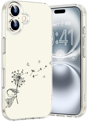 für iPhone 16 Hülle Silikon Transparent Handyhülle Durchsichtig für iPhone 16 Crystal Clear Case Tasche Dünn Weich TPU für iPhone 16 Slim Cover Cute Motive Stoßfest Schutzhülle 5G von Gotivi