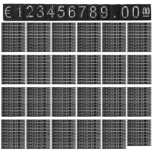 Gotoger 240 Sets Kunststoffwürfel, Preisschilder, verstellbarer Zahlenständer, Rahmen, Etiketten-Shop von Gotoger