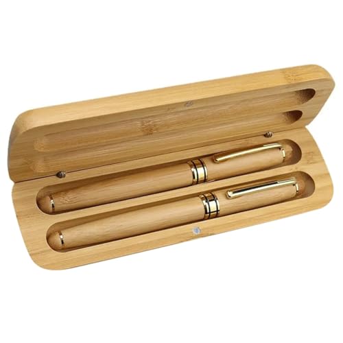 Gotoger Bambus Holzschreibwaren Schüler Geschäftsbüro Kugelschreiber und Geschenkbox Elegantes Hochwertiges Stift-Set Kit Geschenk Pen Set Kit von Gotoger