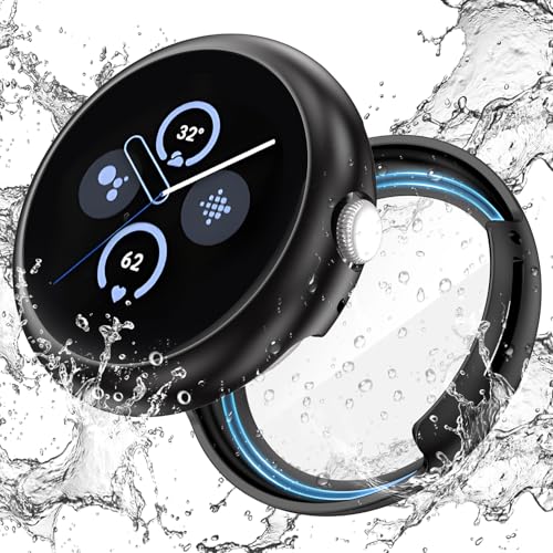 Goton Wasserdichte Schutzhülle für Google Pixel Watch Pixel Watch 2 / Pixel Watch 41 mm, harte Polycarbonat-Hülle, schlanke Gesichtsabdeckung, hochempfindlicher Displayschutz, stoßfest für Google von Goton