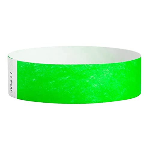 Goufride 500 StüCk Neon-Event-ArmbäNder Farbige ArmbäNder Wasserdichtes Papier Club-ArmbäNder (GrüN) von Goufride