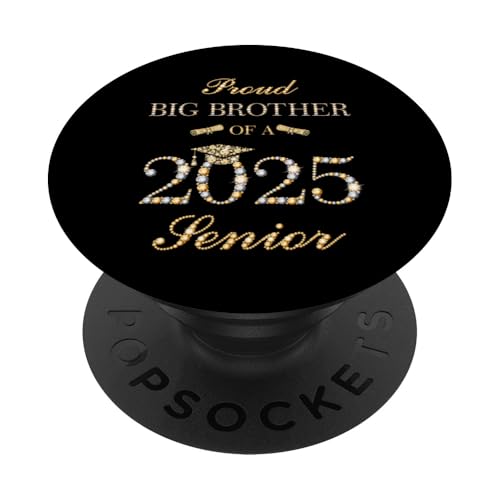 Stolzer großer Bruder eines Hochschulabschlusses 2025 PopSockets Klebender PopGrip von Graduation 2025 Unique Matching Family Grad Party