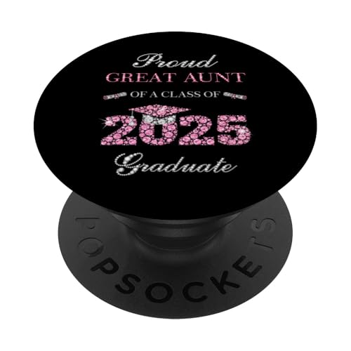 Stolze Großtante eines Absolventen der Klasse 2025 PopSockets Klebender PopGrip von Graduation Party 2025 Family Matching Pink