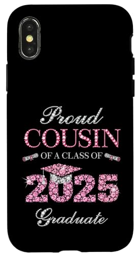 Stolzer Cousin eines Absolventen der Klasse 2025 Hülle für iPhone X/XS von Graduation Party 2025 Family Matching Pink