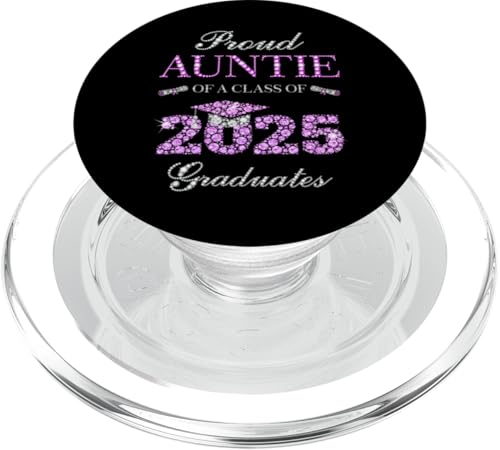 Stolze Tante eines Absolventen der Klasse 2025 PopSockets PopGrip für MagSafe von Graduation Party 2025 Family Matching Purple