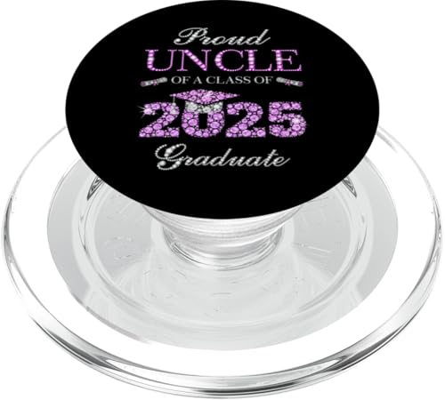 Stolzer Onkel eines Absolventen der Klasse 2025 PopSockets PopGrip für MagSafe von Graduation Party 2025 Family Matching Purple