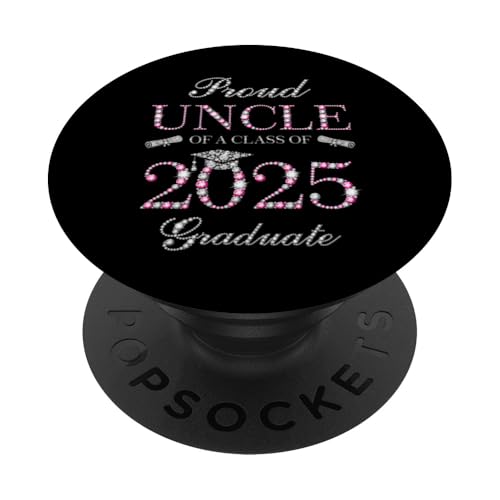 Stolzer Onkel eines Absolventen der Klasse 2025 PopSockets Klebender PopGrip von Graduation Party Family Matching Senior 2025