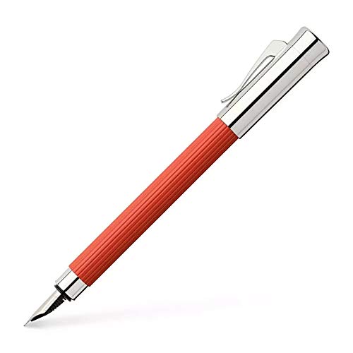 Graf von Faber-Castell 141771 - Füllfederhalter Tamitio India Red, Federbreite F, mit hochwertiger Geschenkverpackung und Konverter von Graf von Faber-Castell